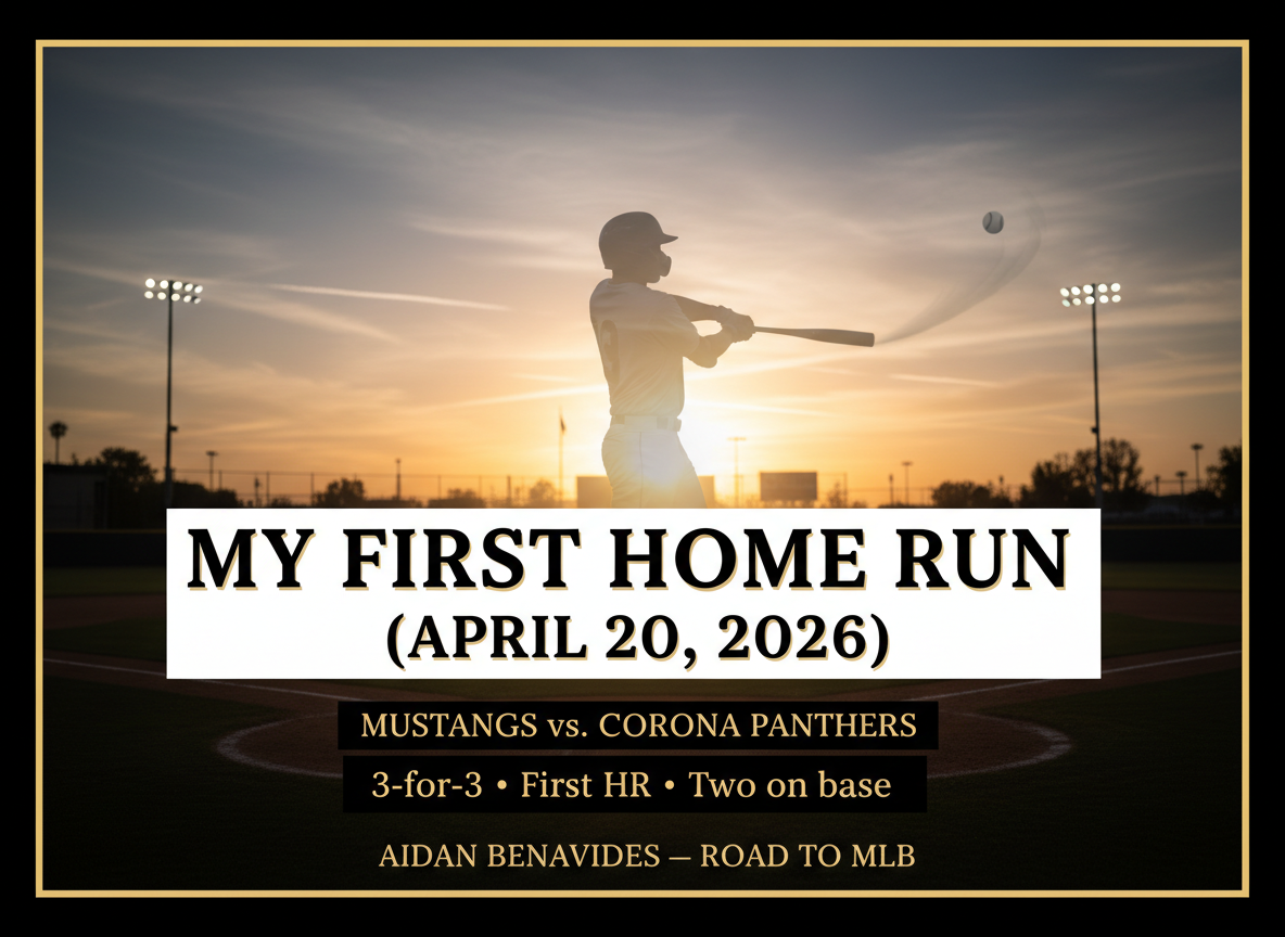 My First Home Run (April 20, 2026) — Mustangs vs. Corona Panthers