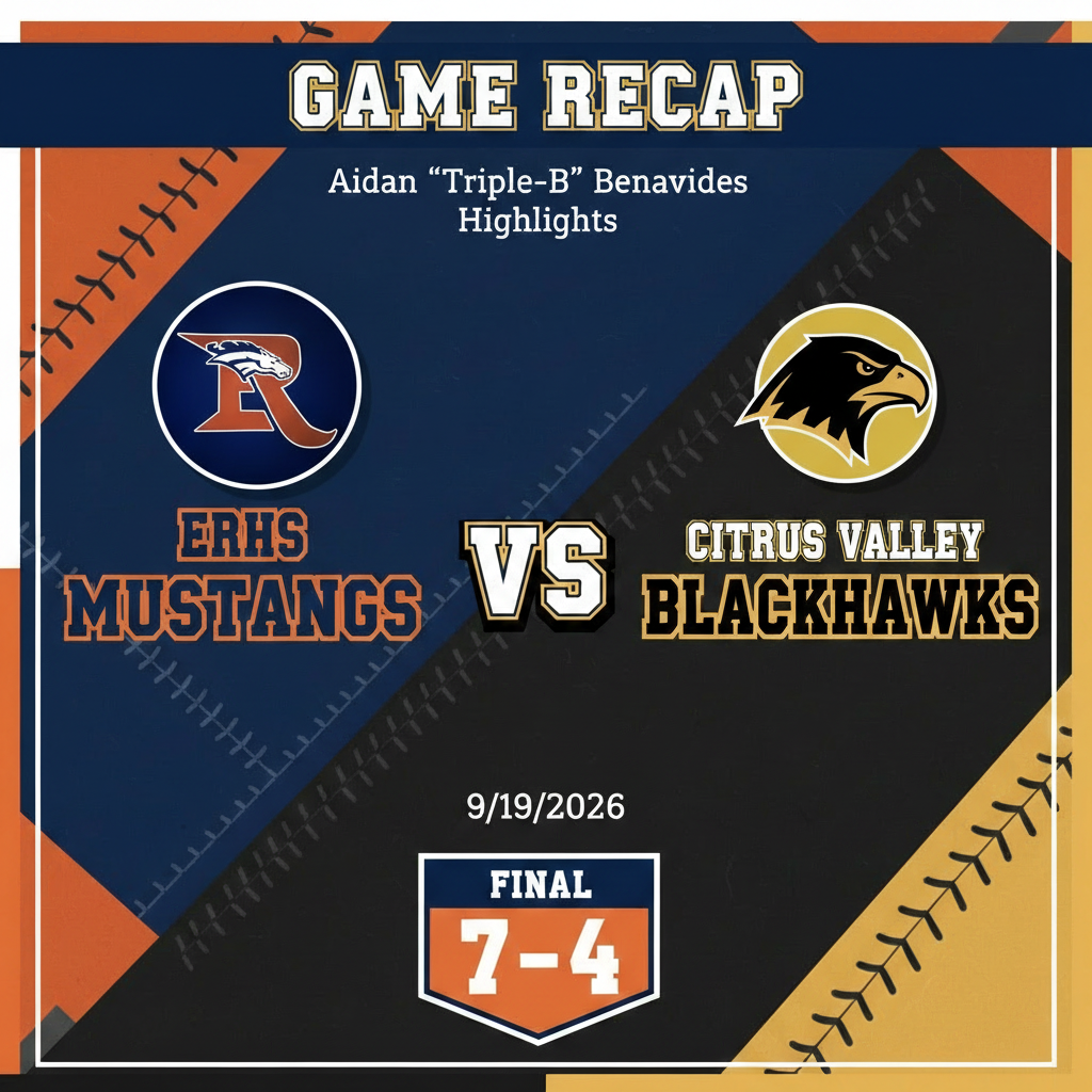 Roosevelt Varsity Mustangs Secure 7–4 Win vs. Citrus Valley (Sat, Sep 19)